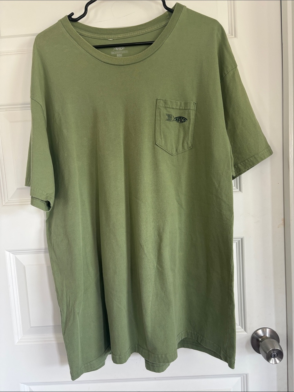 AFTCO Olive Green Pocket Tee - Short Sleeve Crewneck